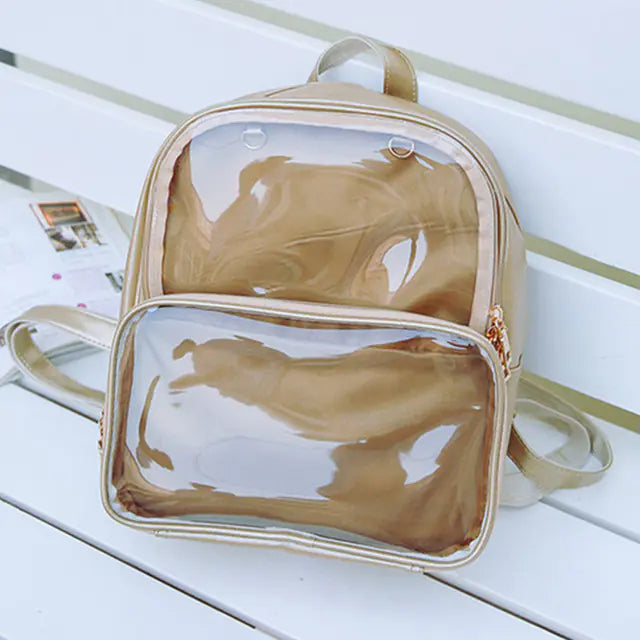 Transparent Women's Backpack - Versatile Leather Travel Bag