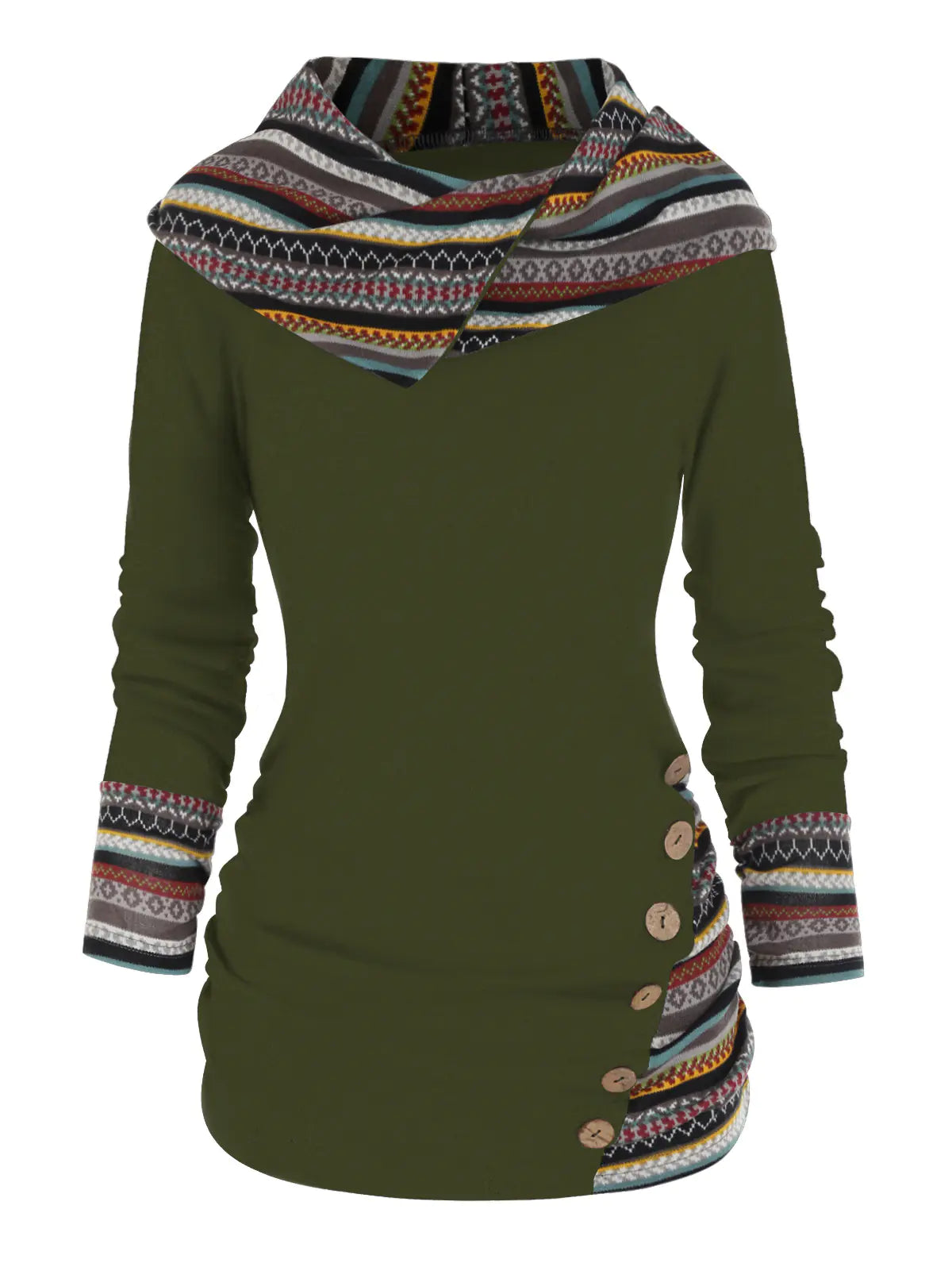 Knitted Long Sleeve Button Top for Women