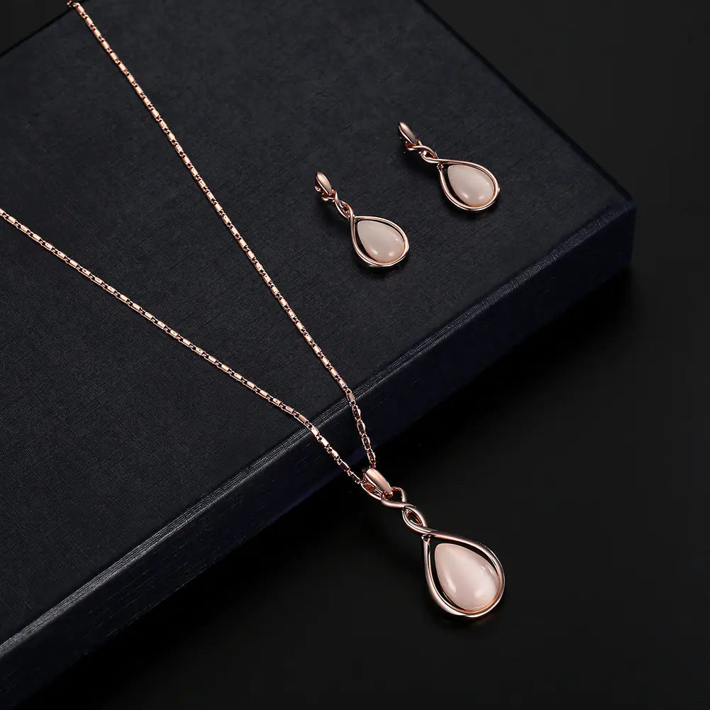 2020 Fashion Jewelry Set with Gemstone Necklace & Earrings