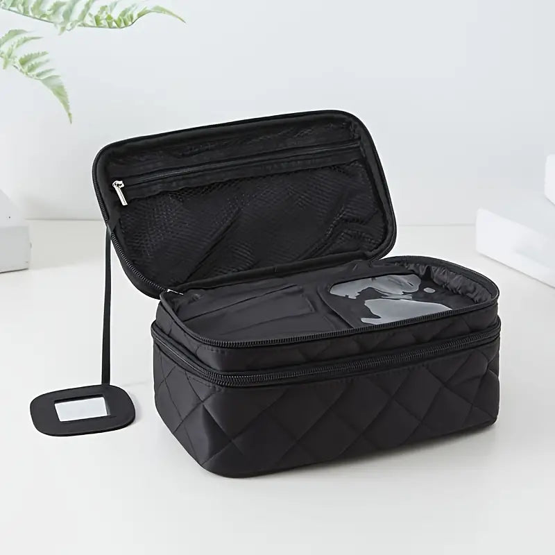 Women's Waterproof Double-Layer Travel Makeup Bag