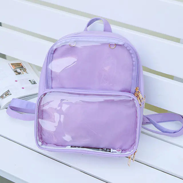 Transparent Women's Backpack - Versatile Leather Travel Bag