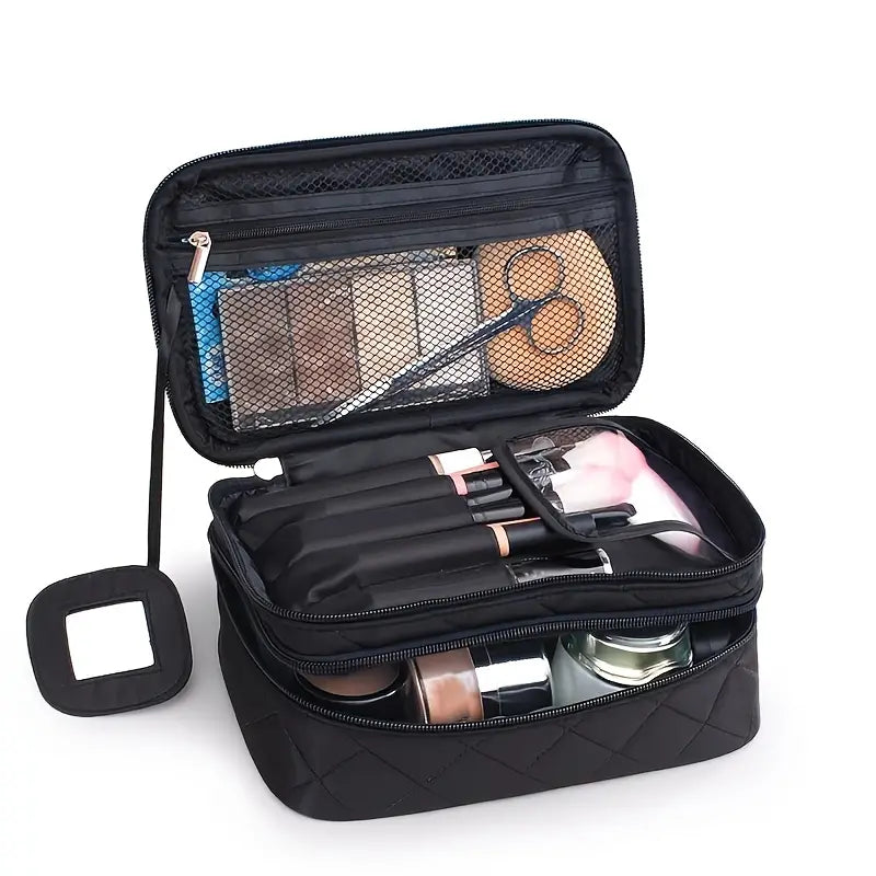 Women's Waterproof Double-Layer Travel Makeup Bag