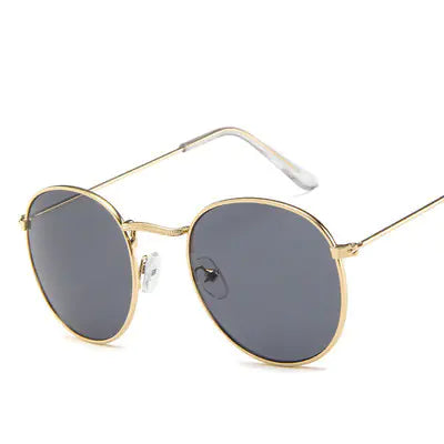Retro Round Metal Sunglasses for Women (Fashion Style)