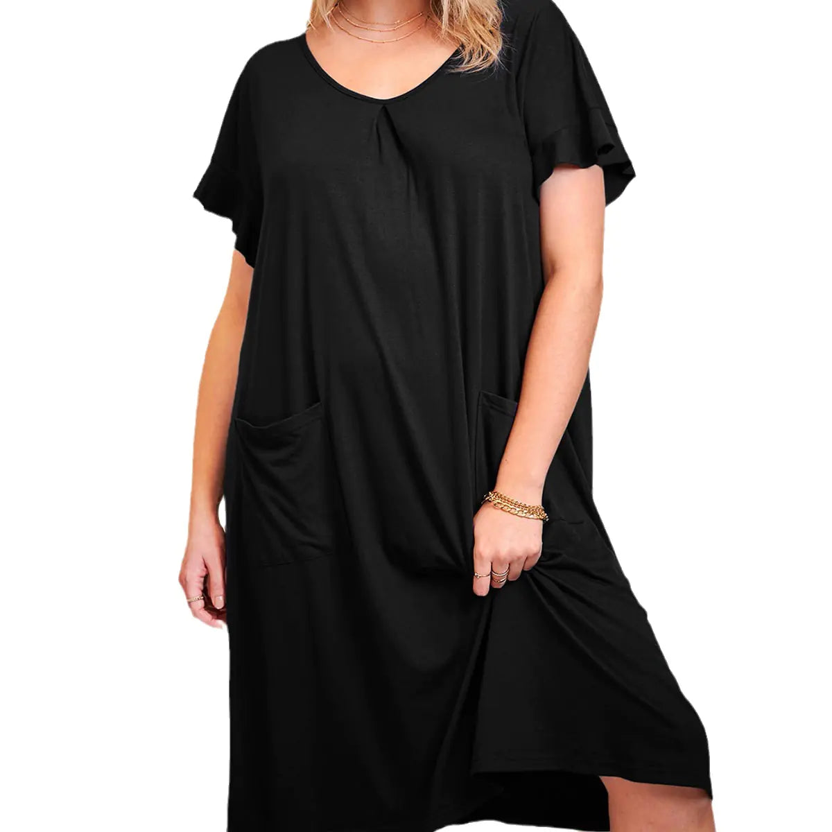 Casual Long Sleeve Maxi Dress with Side Split