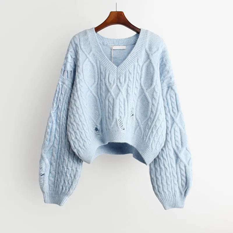 2023 Trendy Oversized Women's Knit Sweater for Fall