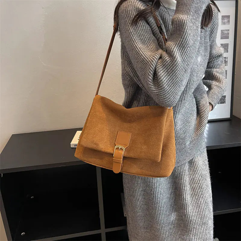 Vintage Nubuck Suede Women's Commuter Bag