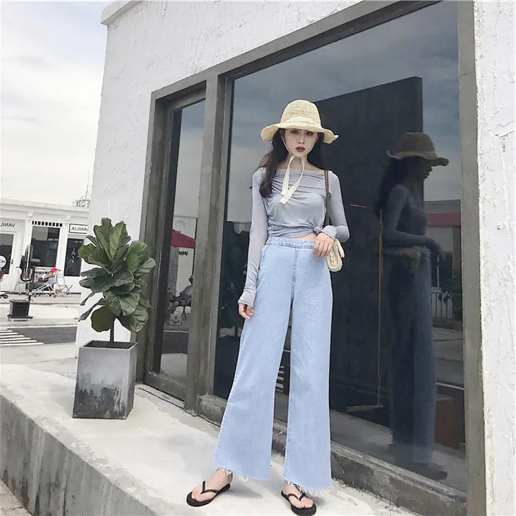 2020 Fall Vintage High-Waisted Wide-Leg Jeans for Women