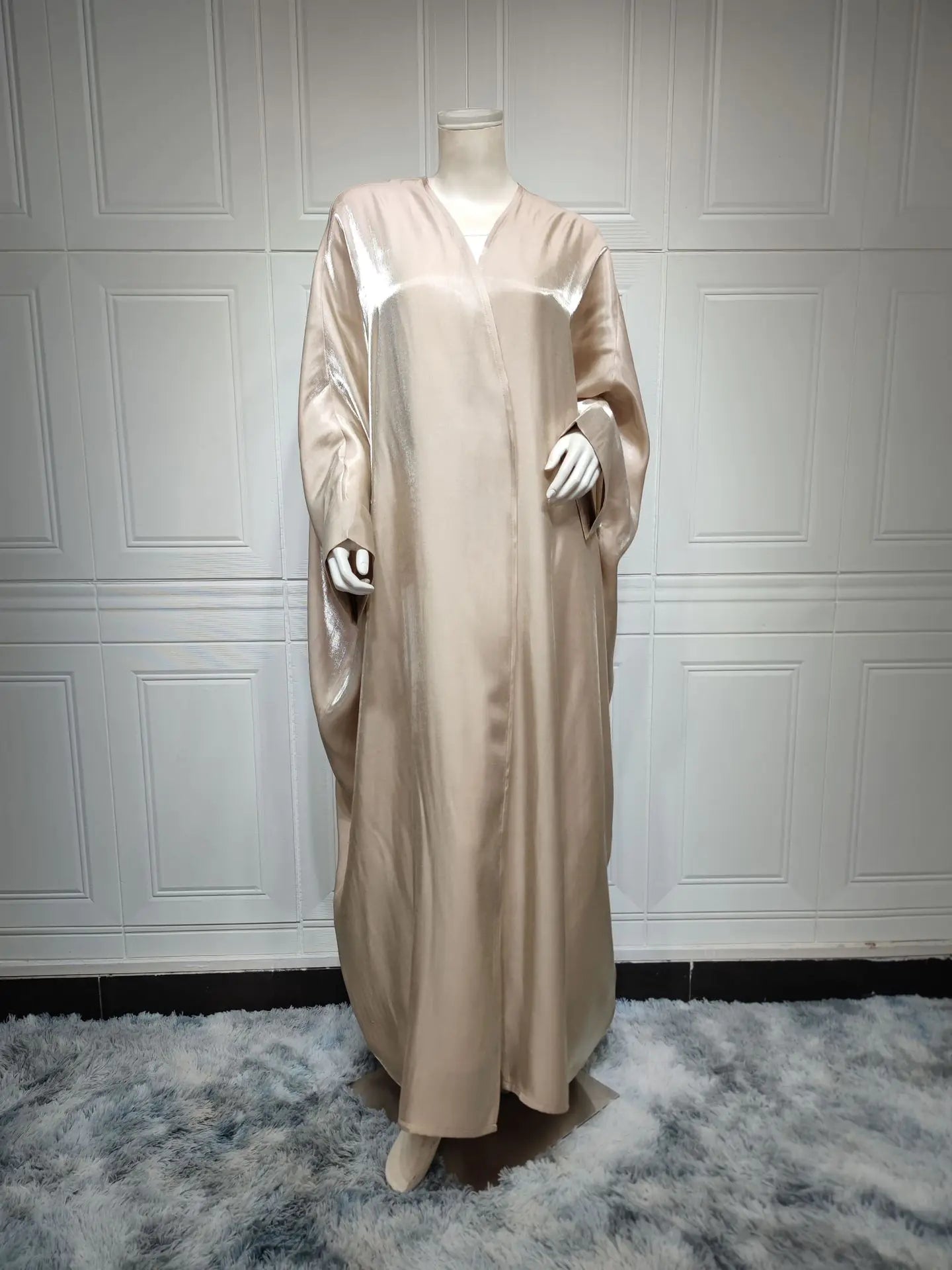 Elegant Muslim Satin Robe for Women