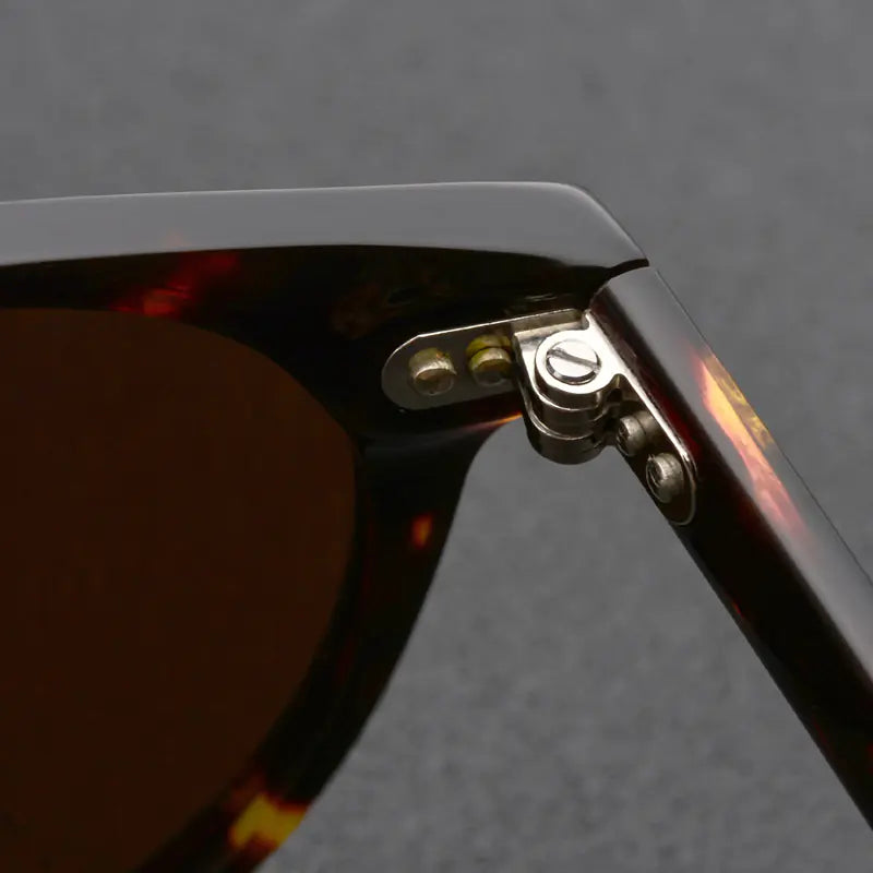 Polarized Retro Round Sunglasses with Acetate Frame