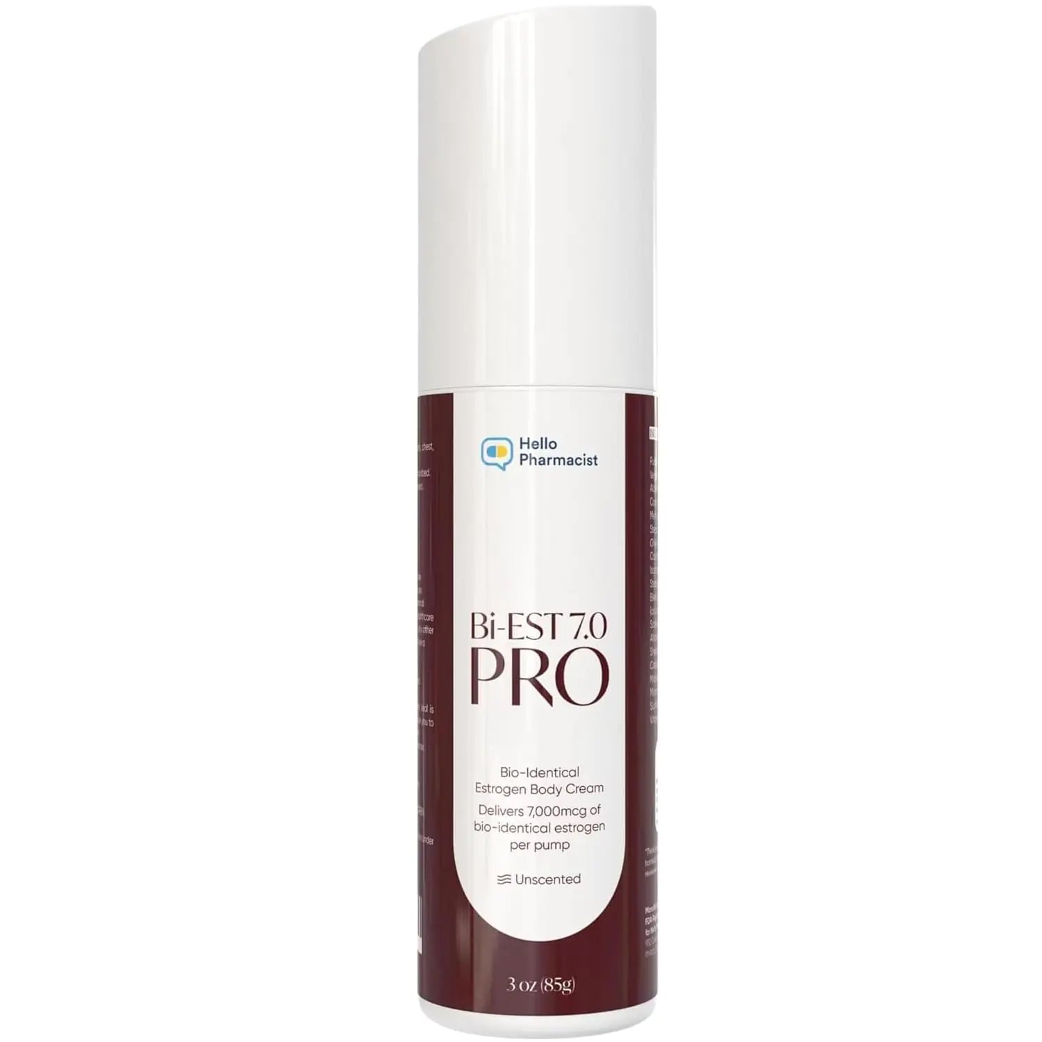 Bioidentical Bi-EST PRO 7.0 (Max Professional Strength 7mg Per Pump) Estrogen Menopause Relief Cream for Women - Preserved with Essential Oils & Herbs - Additional Moisturizers - (3 oz/85g)