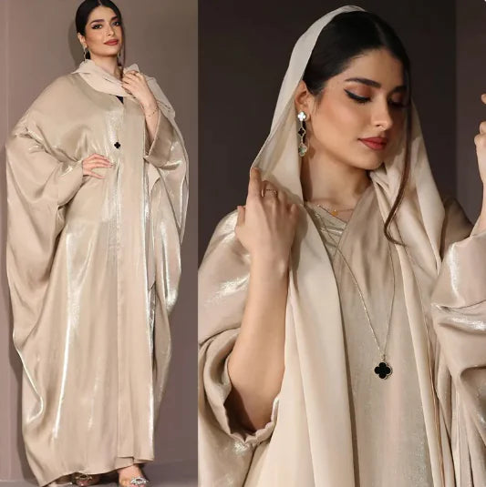 Elegant Muslim Satin Robe for Women