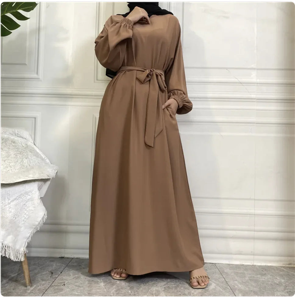 Women's Casual Long Sleeve Pocket Maxi Dress