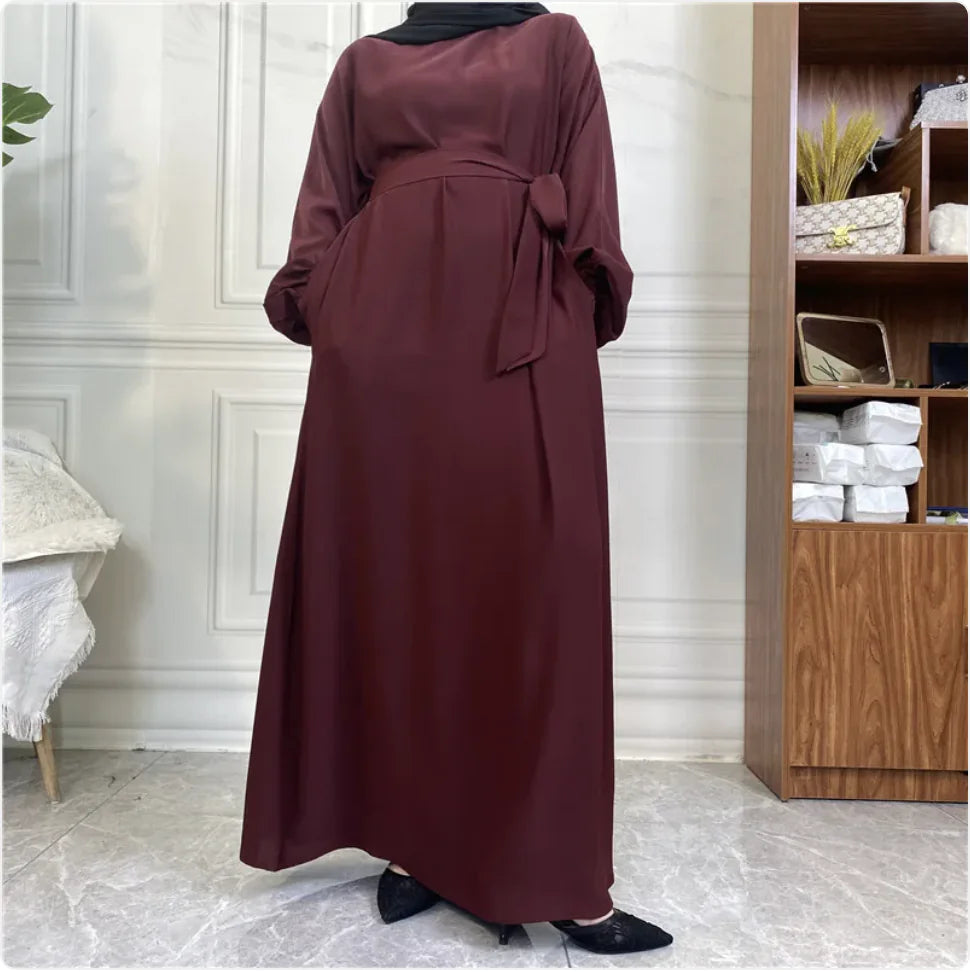 Women's Casual Long Sleeve Pocket Maxi Dress