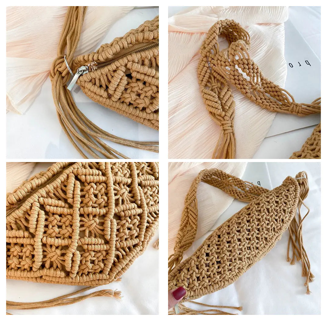 Bohemian Macrame Braid Fanny Pack for Beach Use