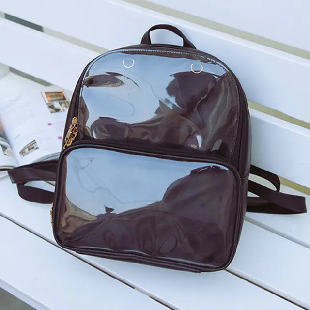 Transparent Women's Backpack - Versatile Leather Travel Bag