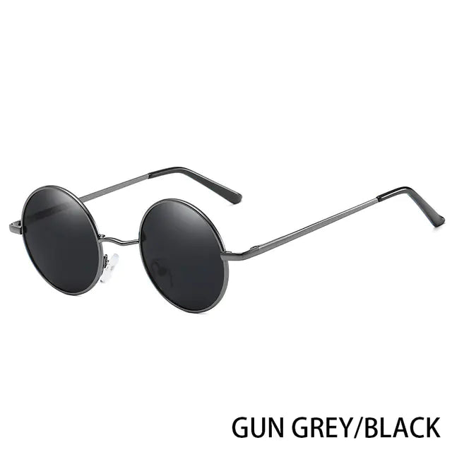 Retro Polarized Round Metal Frame Sunglasses UV400