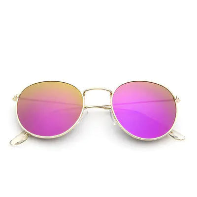 Retro Round Metal Sunglasses for Women (Fashion Style)