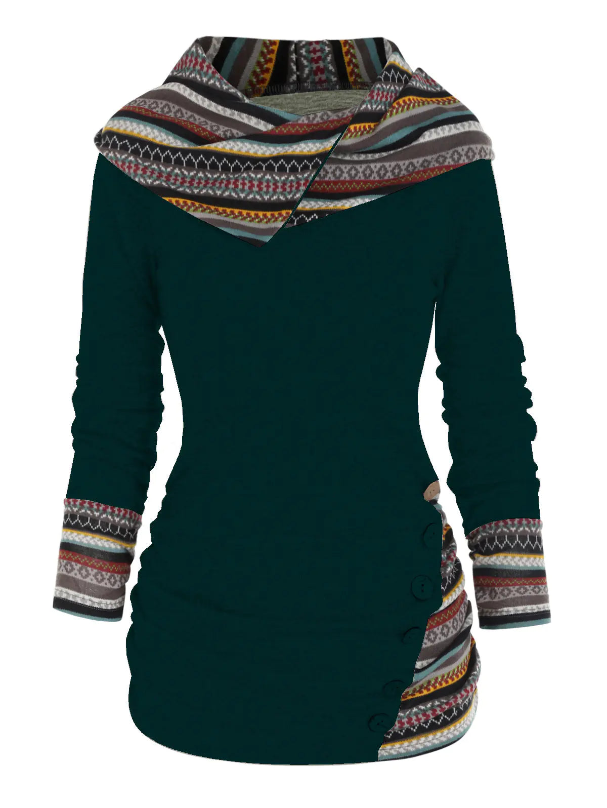 Knitted Long Sleeve Button Top for Women