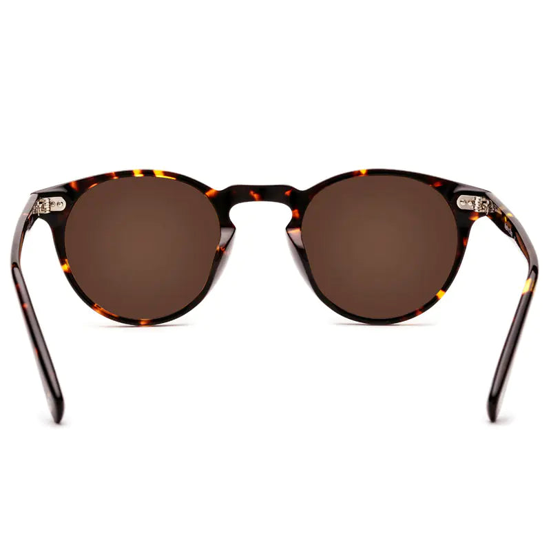 Polarized Retro Round Sunglasses with Acetate Frame