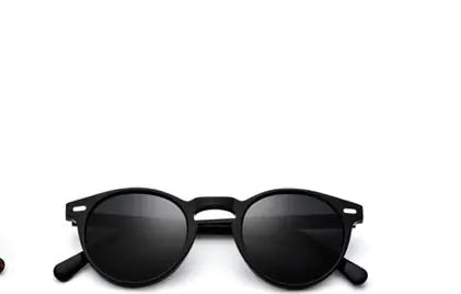 Polarized Retro Round Sunglasses with Acetate Frame