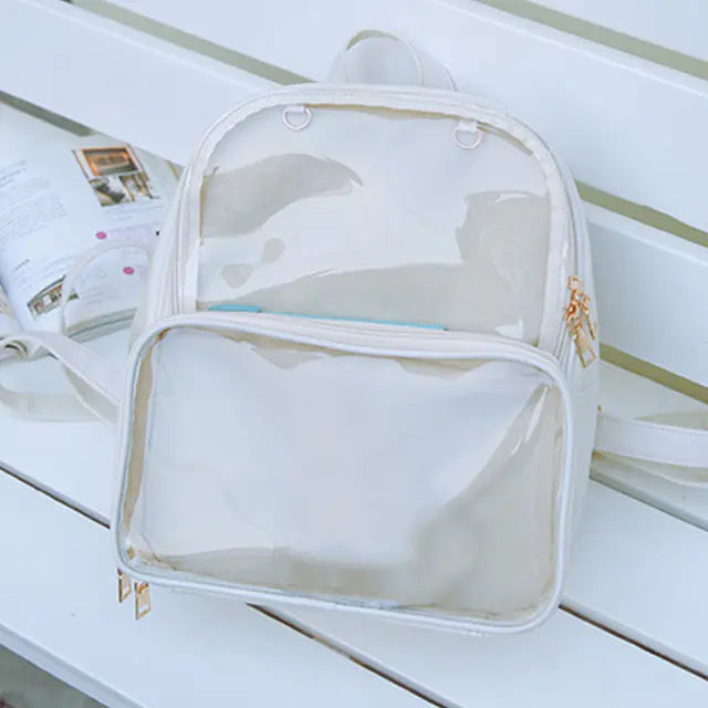 Transparent Women's Backpack - Versatile Leather Travel Bag