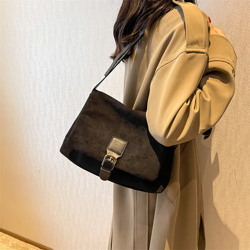 Vintage Nubuck Suede Women's Commuter Bag