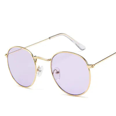 Retro Round Metal Sunglasses for Women (Fashion Style)
