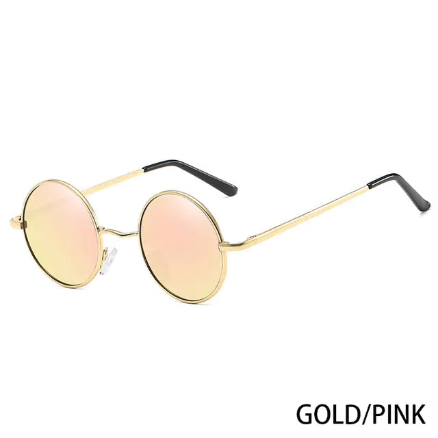 Retro Polarized Round Metal Frame Sunglasses UV400