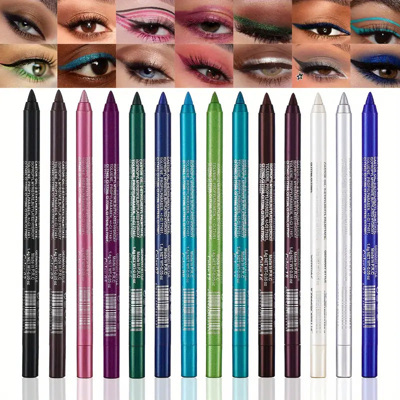 14-Color Waterproof Eyeliner Pencil for Makeup Looks