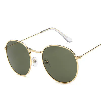 Retro Round Metal Sunglasses for Women (Fashion Style)