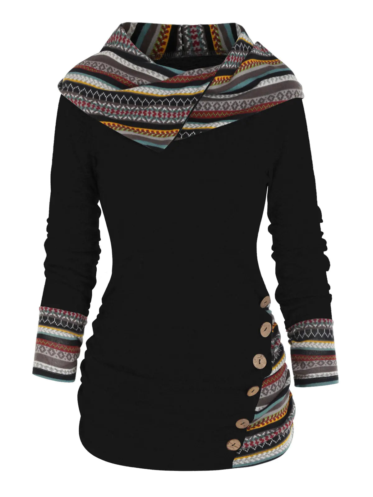 Knitted Long Sleeve Button Top for Women