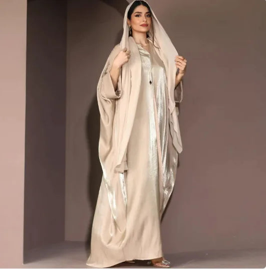 Elegant Muslim Satin Robe for Women