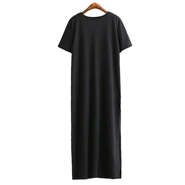Casual Long Sleeve Maxi Dress with Side Split