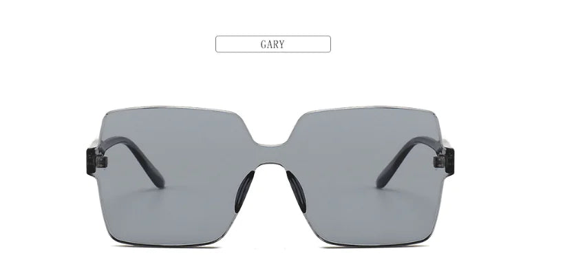 Thick Frameless Sunglasses - Trendy Red Shades