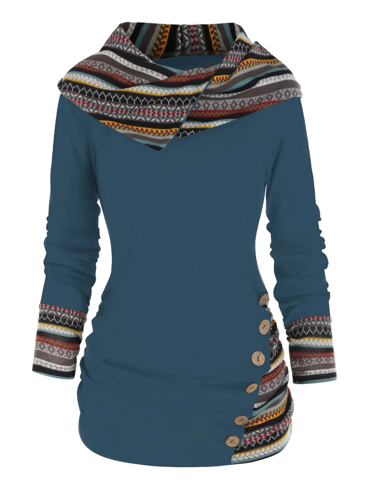 Knitted Long Sleeve Button Top for Women