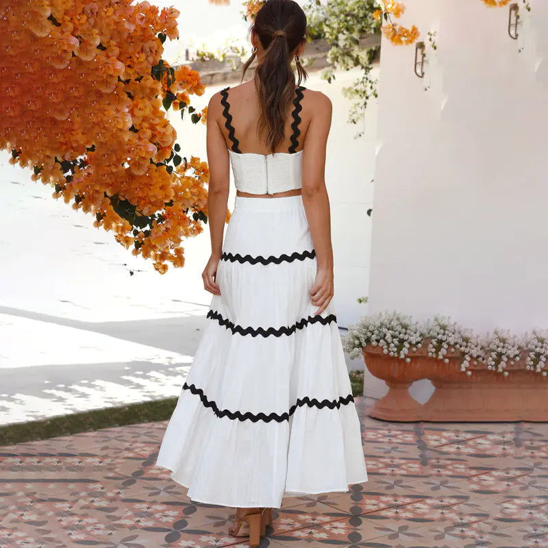 2024 Summer Women’s Two-Tone Cami Top & Skirt Set