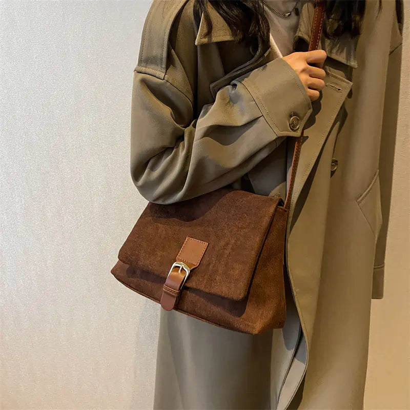 Vintage Nubuck Suede Women's Commuter Bag