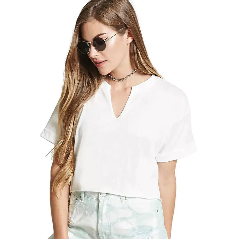 2019 Women's V-Neck T-Shirt - Short Sleeve Summer Top