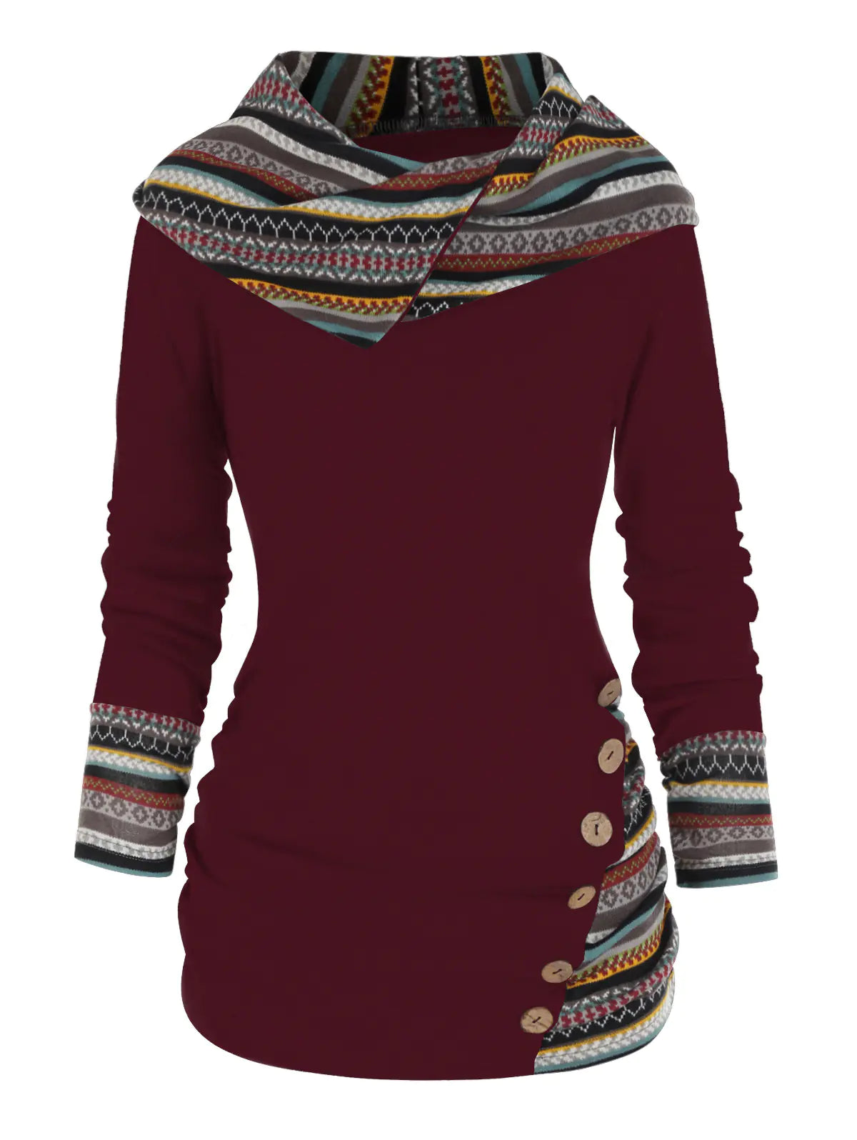 Knitted Long Sleeve Button Top for Women