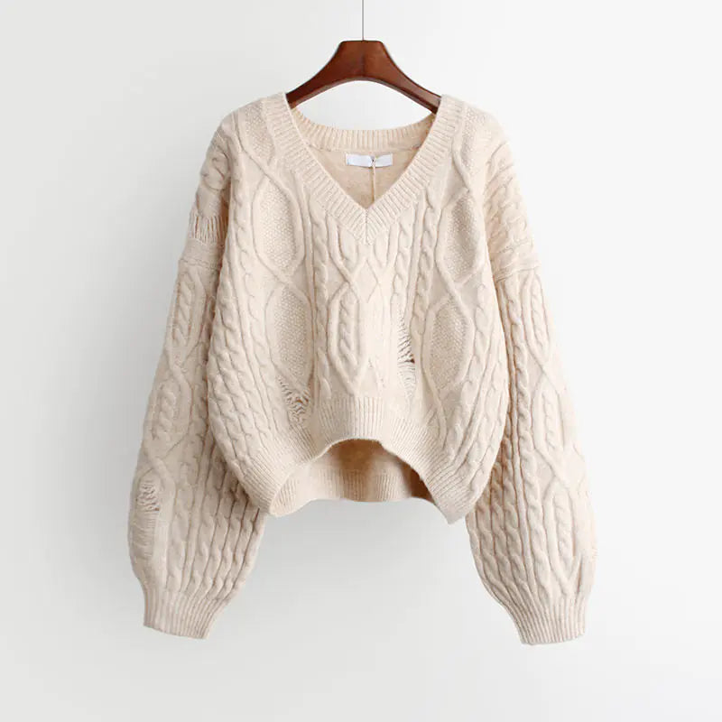 2023 Trendy Oversized Women's Knit Sweater for Fall