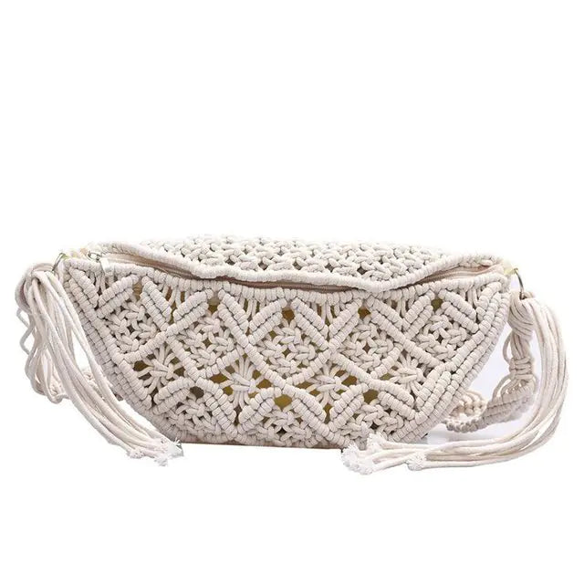 Bohemian Macrame Braid Fanny Pack for Beach Use