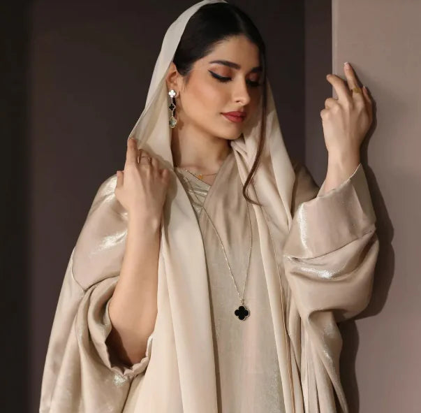 Elegant Muslim Satin Robe for Women