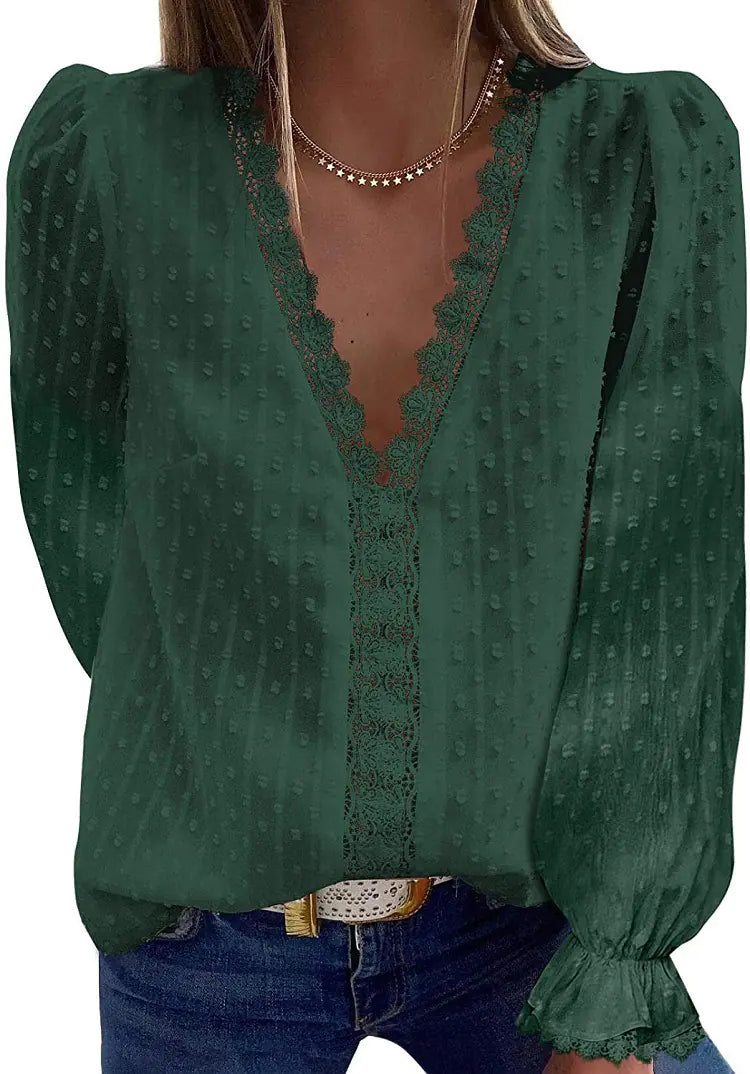 2023 Women's Casual V-Neck Chiffon T-Shirt (Summer)