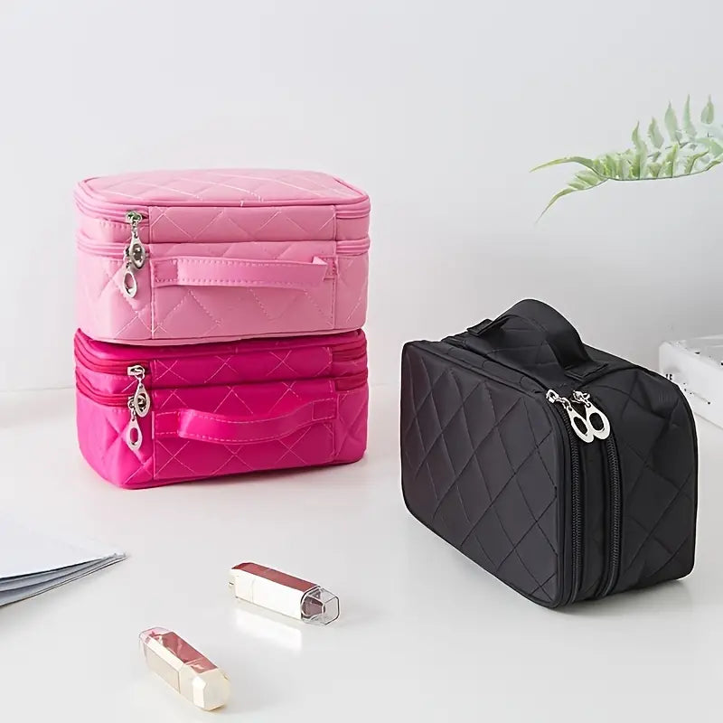 Women's Waterproof Double-Layer Travel Makeup Bag