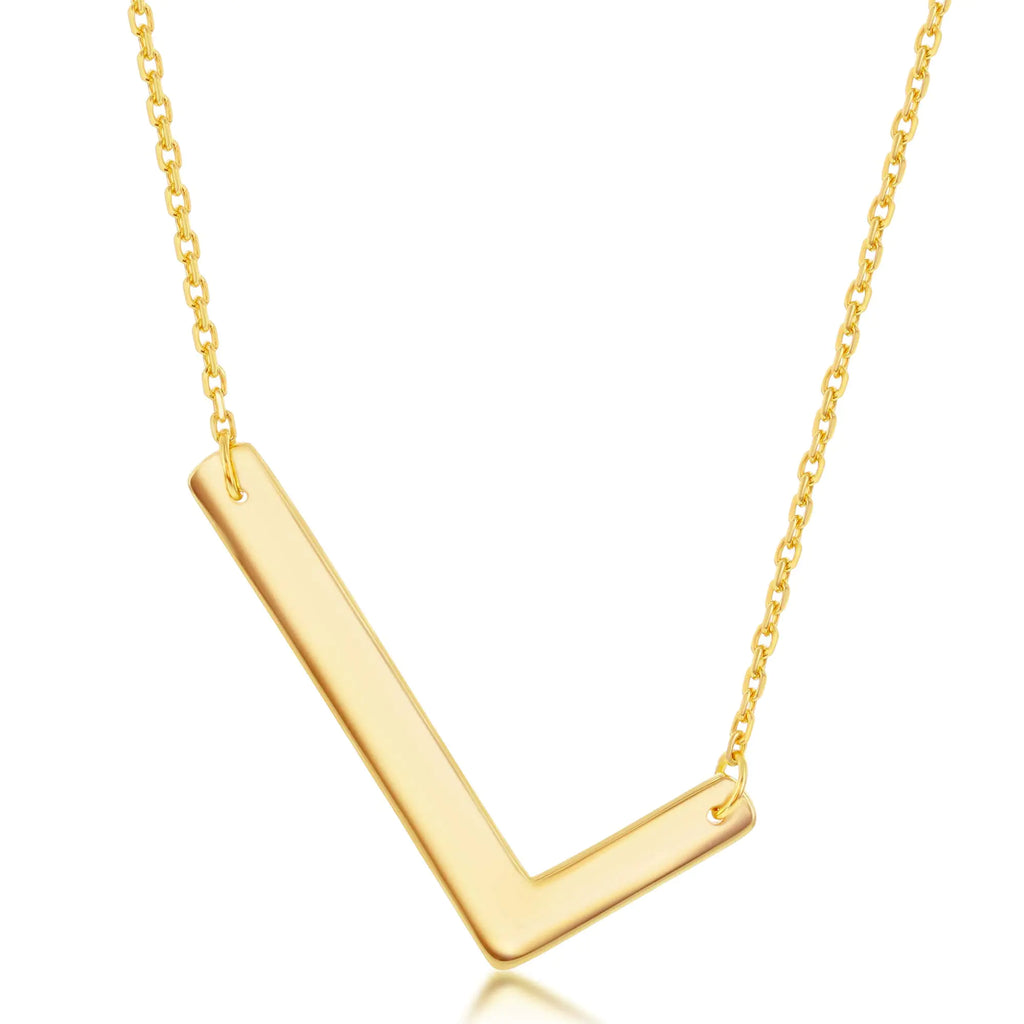 Beaux Bijoux Gold Initial Necklace for Women - Sideways Initial Necklace - Initial Necklaces for Women - Initial Monogram Gifts for Woman - l necklace initial - Gold Initials Necklace
