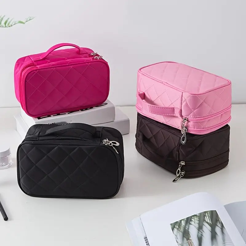 Women's Waterproof Double-Layer Travel Makeup Bag