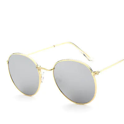 Retro Round Metal Sunglasses for Women (Fashion Style)