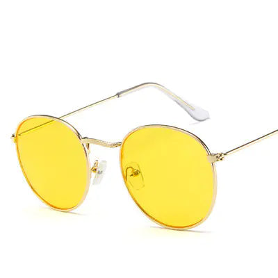 Retro Round Metal Sunglasses for Women (Fashion Style)