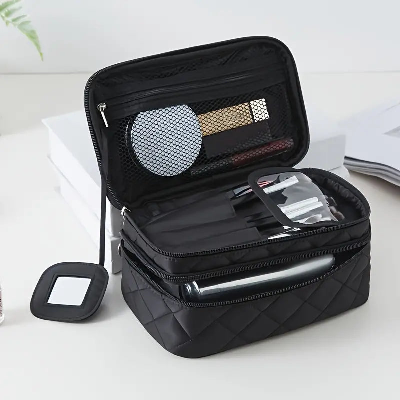Women's Waterproof Double-Layer Travel Makeup Bag