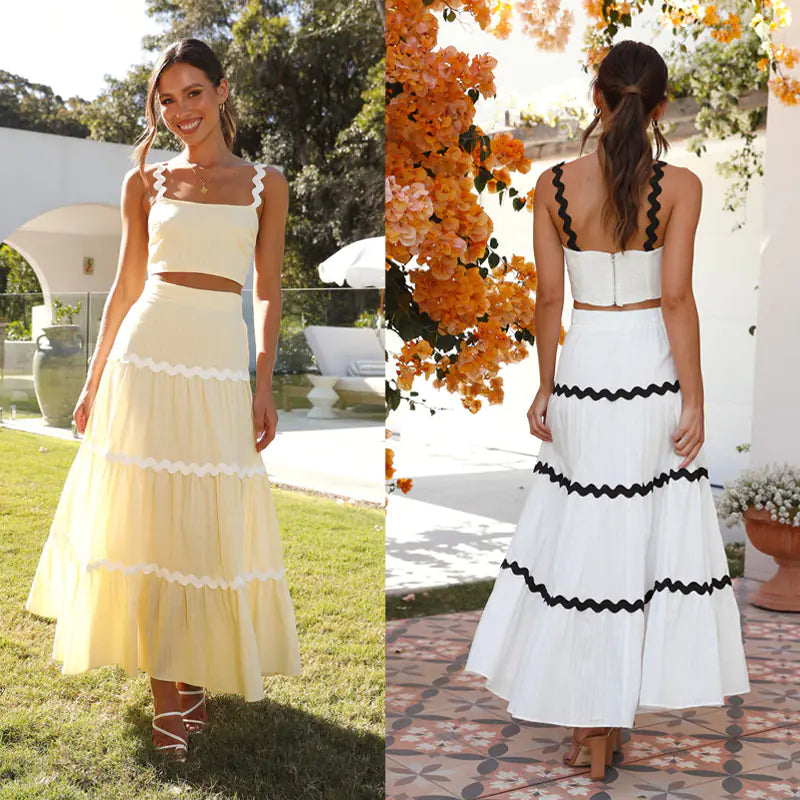 2024 Summer Women’s Two-Tone Cami Top & Skirt Set